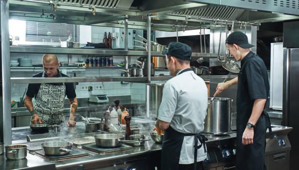 Modern restaurant kitchen ready with superior technological appliances